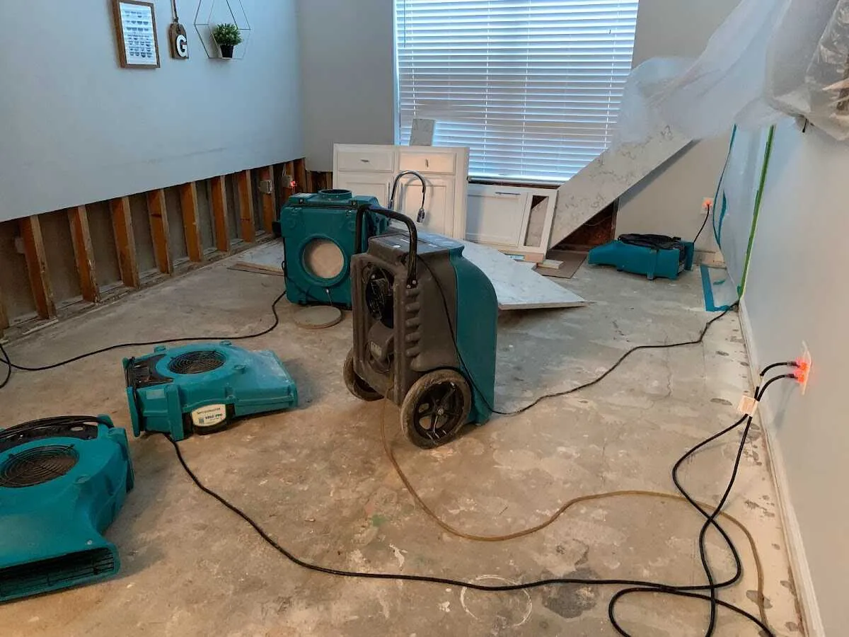 Dehumidifier in flood-cut room for Water Extraction & Removal in East Earl